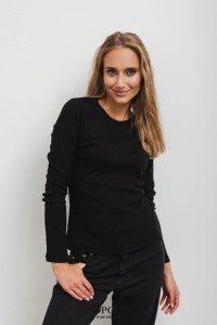 Czarna bluzka prążek basic Bopoco  