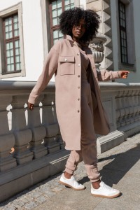 Komplet dresowy spodnie bluzka długa katana beżowy LaBalancia