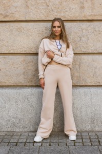 Szerokie spodnie beżowe Bopoco 