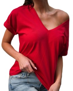 Bluzka dekolt serek czerwona Me Gusta [ROZMIAR: uniwersalny, KOLOR: czerwony]