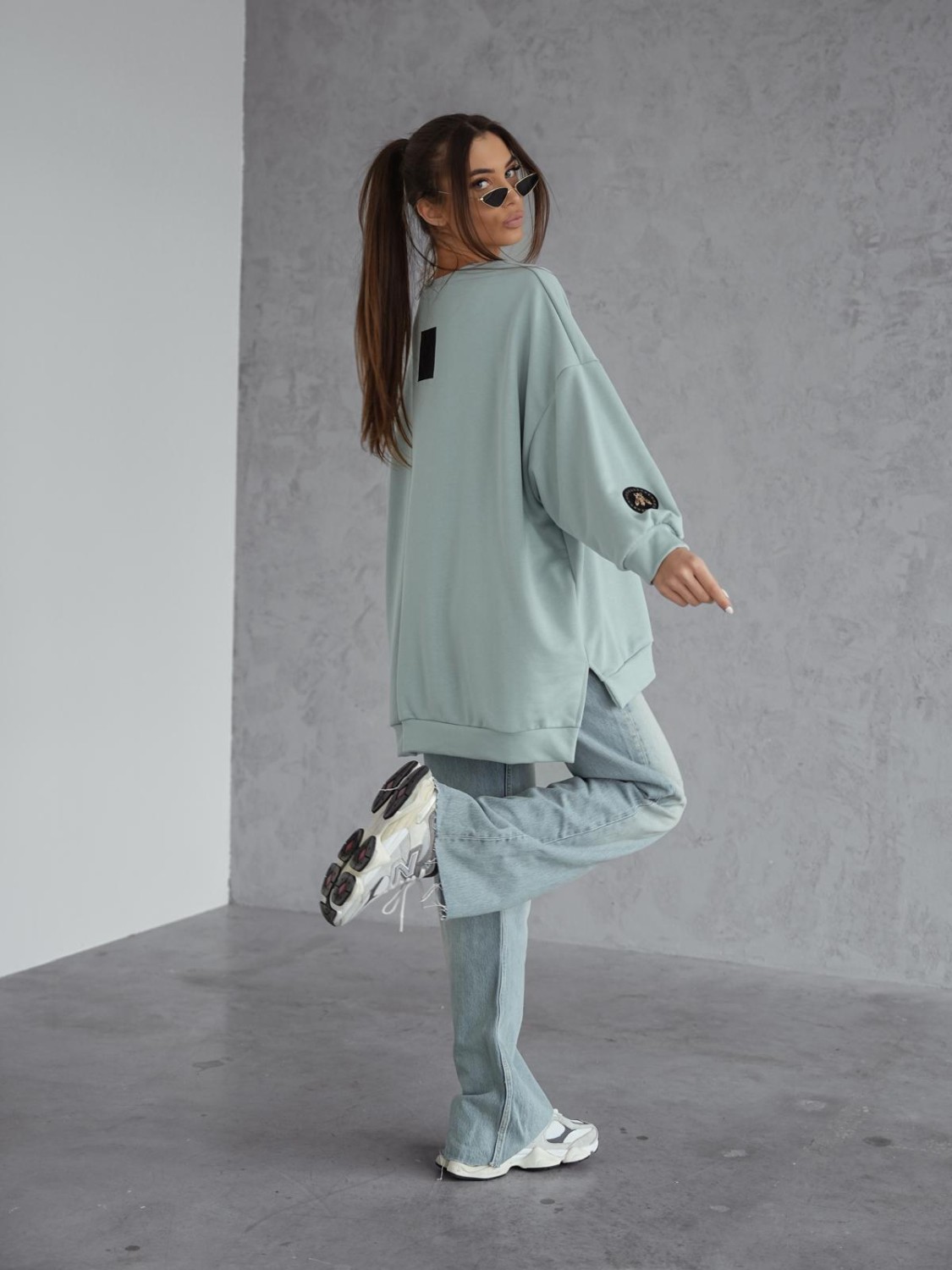 bluza damska oversize mięta mucha Me Gusta