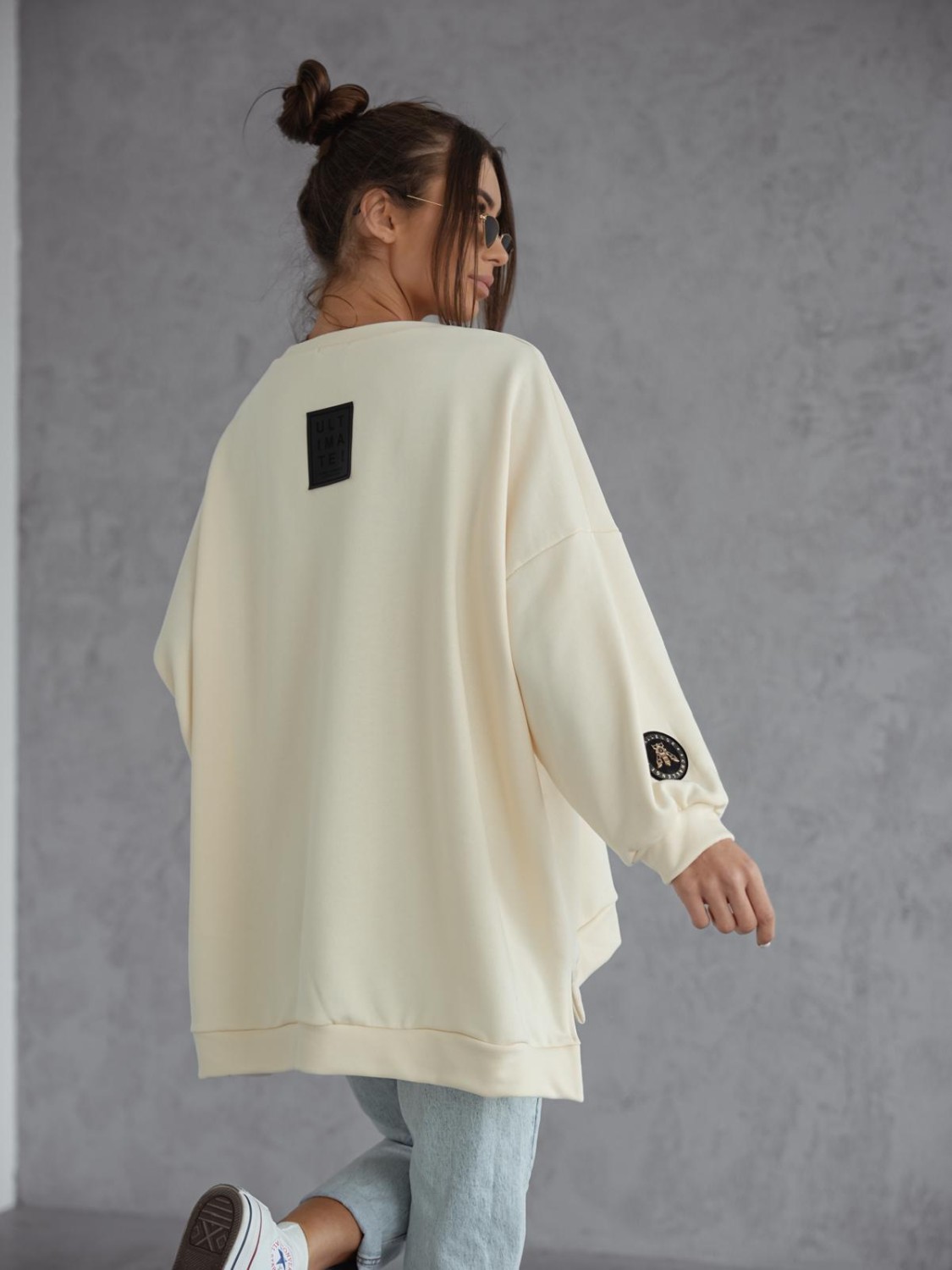 Me Gusta bluza damska oversize śmietankowa mucha