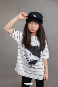 Długi t-shirt tunika wolf w paski Mash MNIE