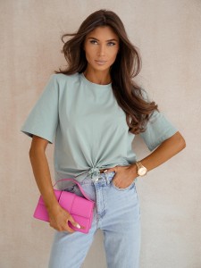 Bluzka z wiązaniem i poduszkami miętowa Me Gusta  