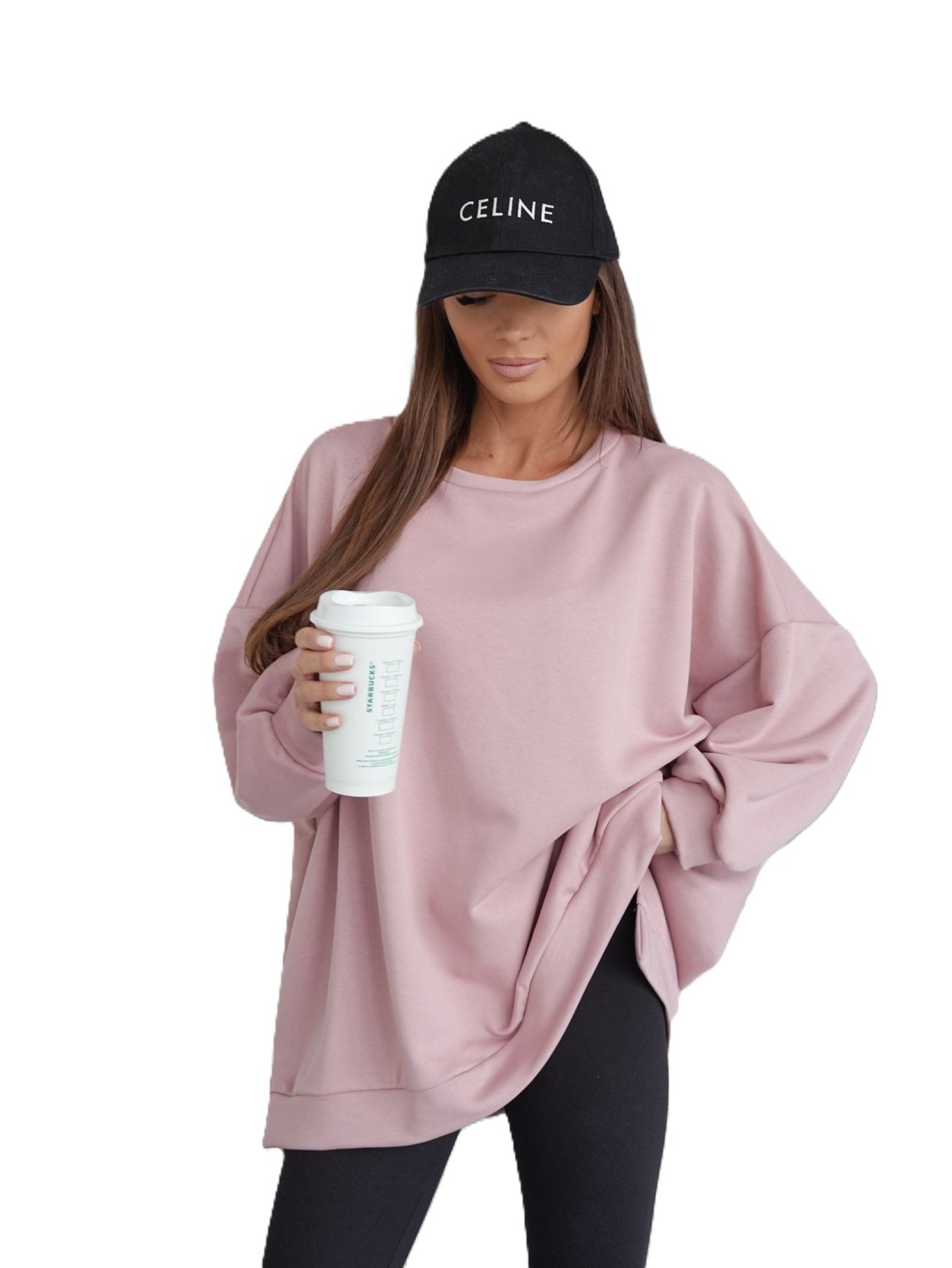 Me Gusta bluza damska oversize mucha różowa pudrowa