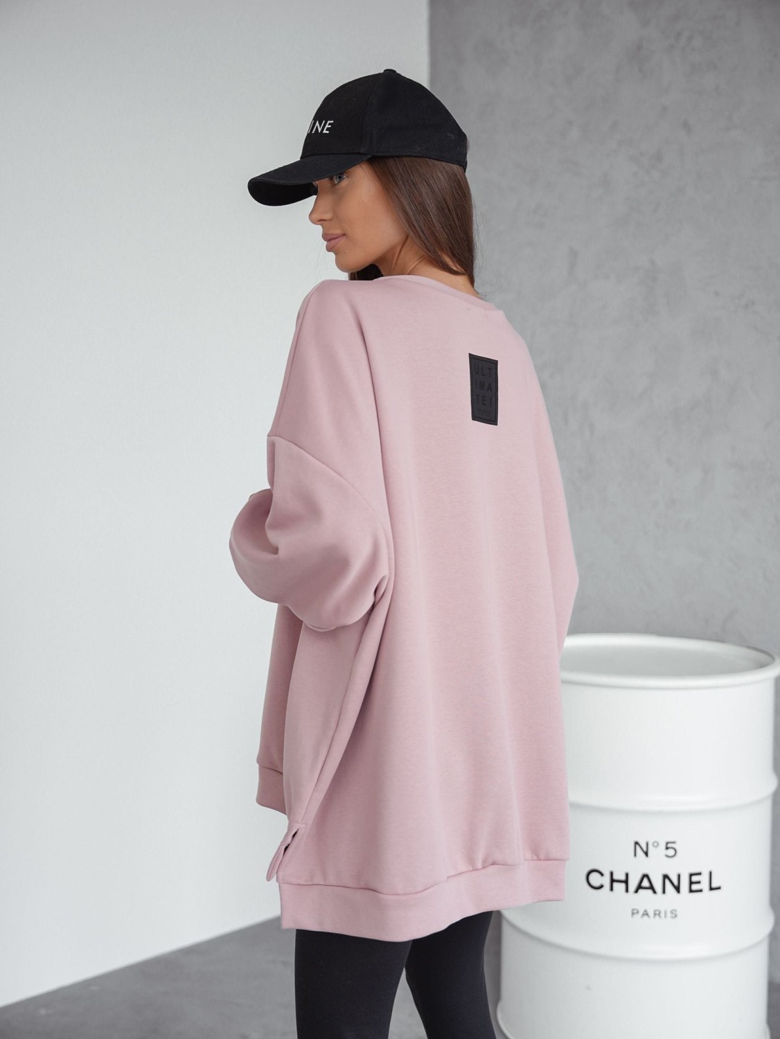 Me Gusta bluza damska oversize mucha różowa pudrowa