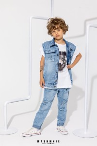 Kamizelka jeansowa niebieska Mash MNIE   