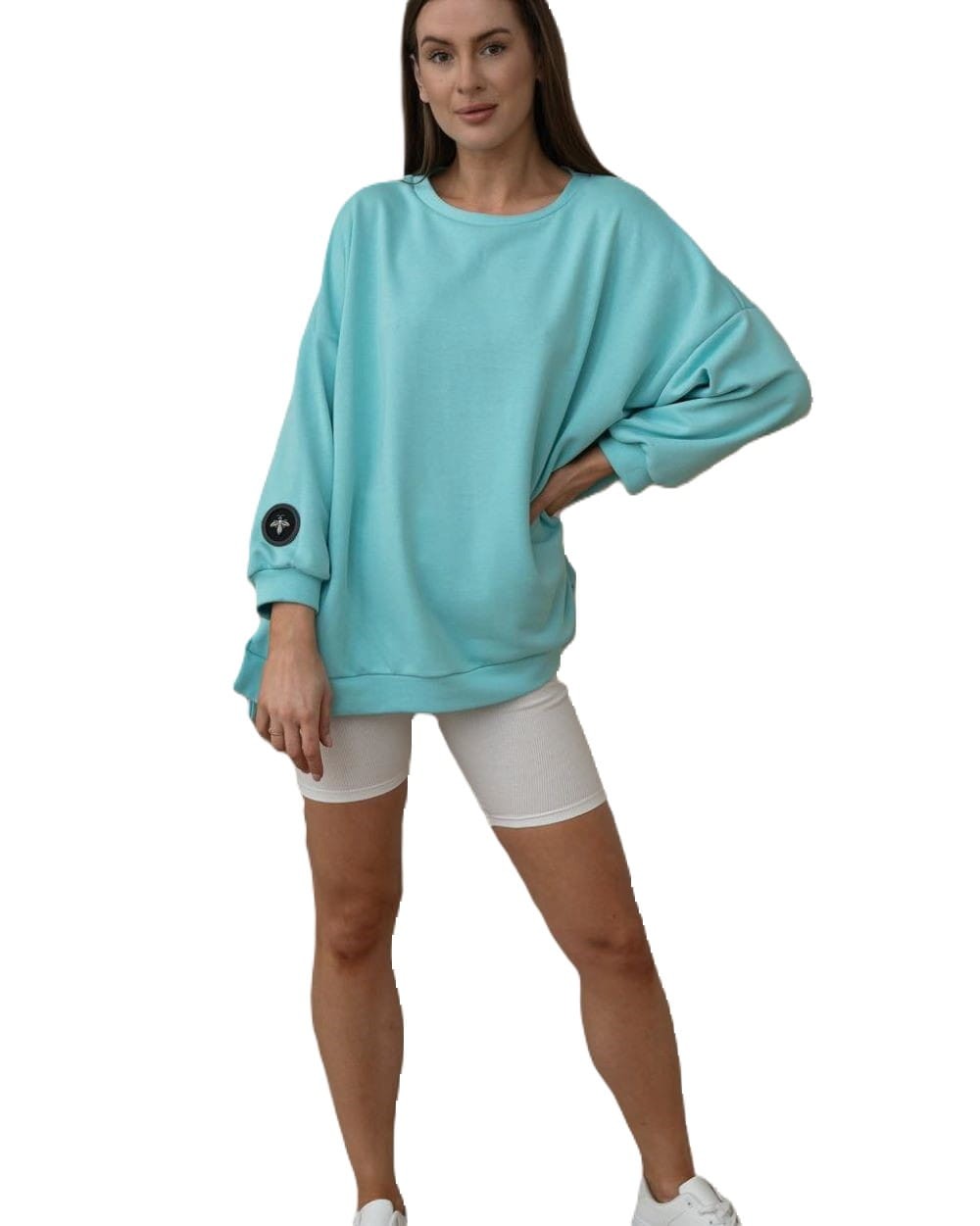 Bluza oversize mucha niebieska Me Gusta [ROZMIAR: uniwersalny, KOLOR: niebieski]