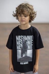 T-shirt MashMNIE wolf czarny