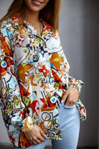 Koszula oversize print Me Gusta 