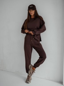 Dres damski spodnie i bluza czekoladowy Miluna