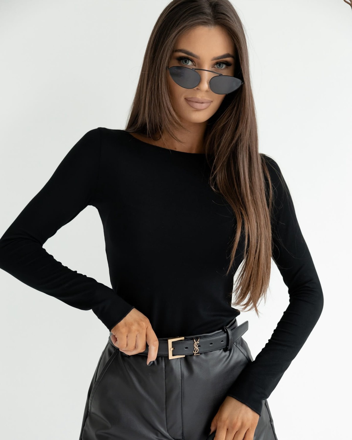 Dopasowana bluzka basic czarna Me Gusta [ROZMIAR: uniwersalny, KOLOR: czarny]