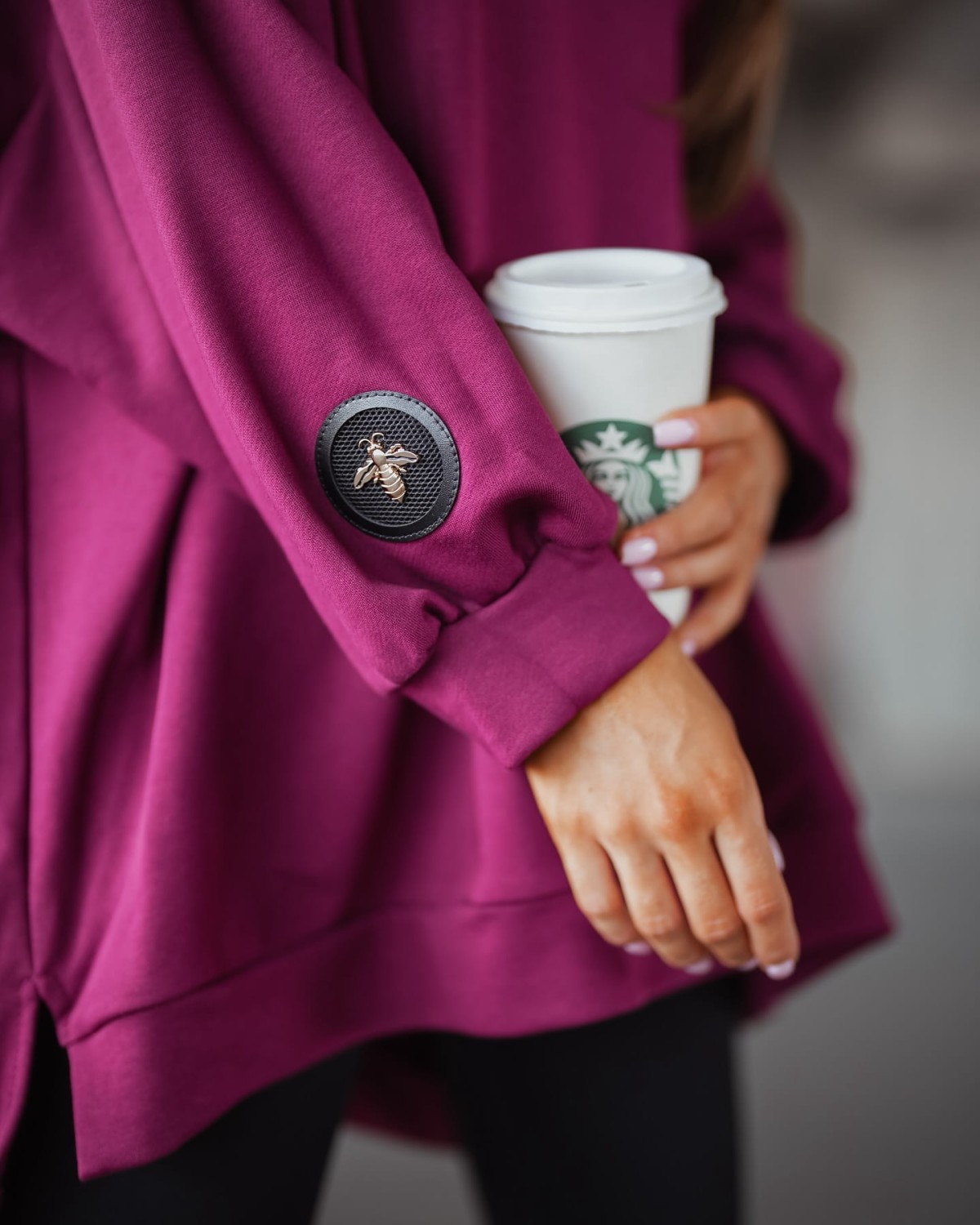 Bluza damska oversize bordowa mucha Me Gusta