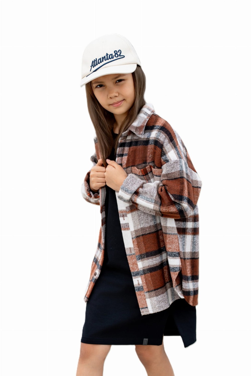 koszula w kratę lekka kurtka brązowa All For Kids