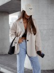 Marynarka damska oversize dresowa beżowa Me Gusta  
