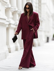 Marynarka damska oversize bordowa Me Gusta  
