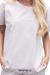 Beżowy t-shirt damski Bopoco   