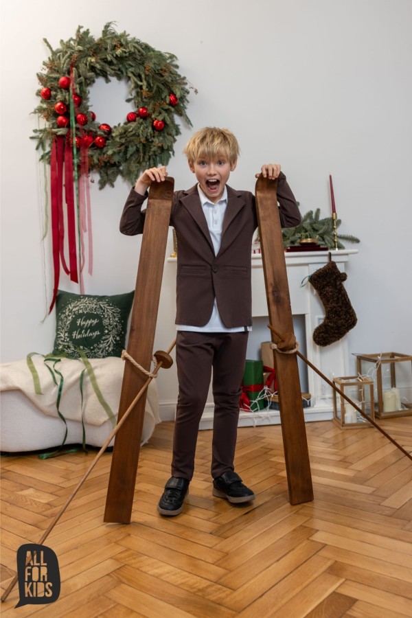 marynarka brązowa dresowa dla chłopca all for kids