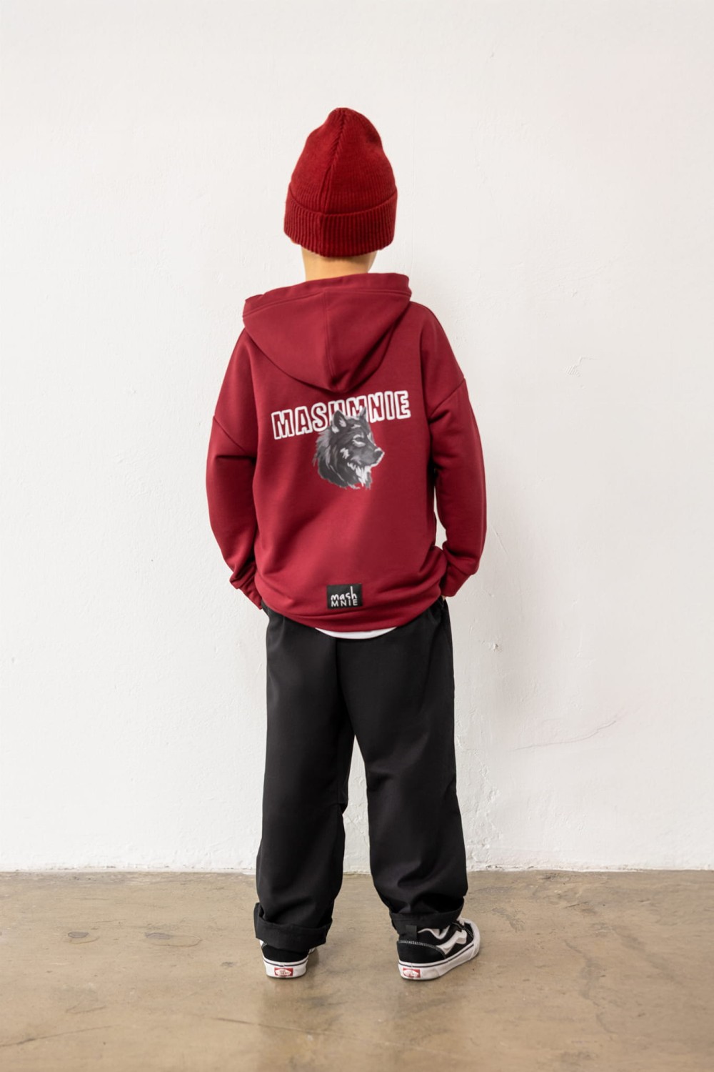 MASHMNIE BLUZA Z KAPTUREM I WILKIEM BORDOWA