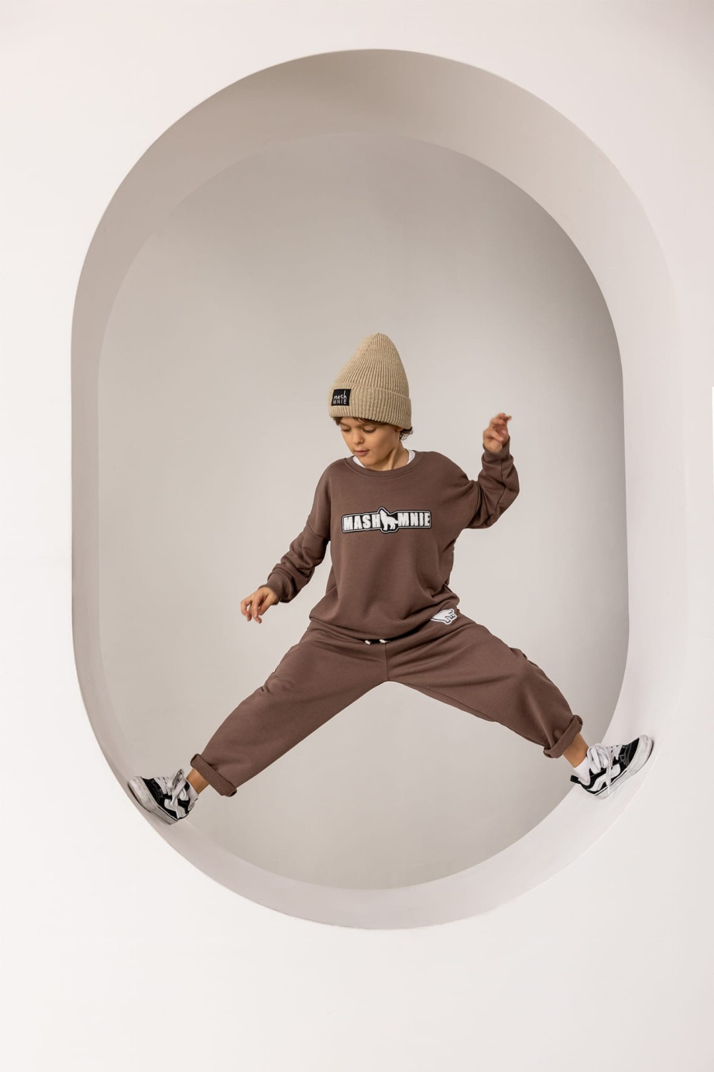 czapka zimowa beżowa uniwersalna unisex MASHMNIE