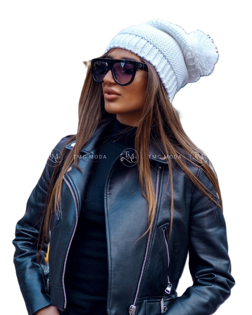 czapka zimowa damska z pomponem szara Tmc Moda