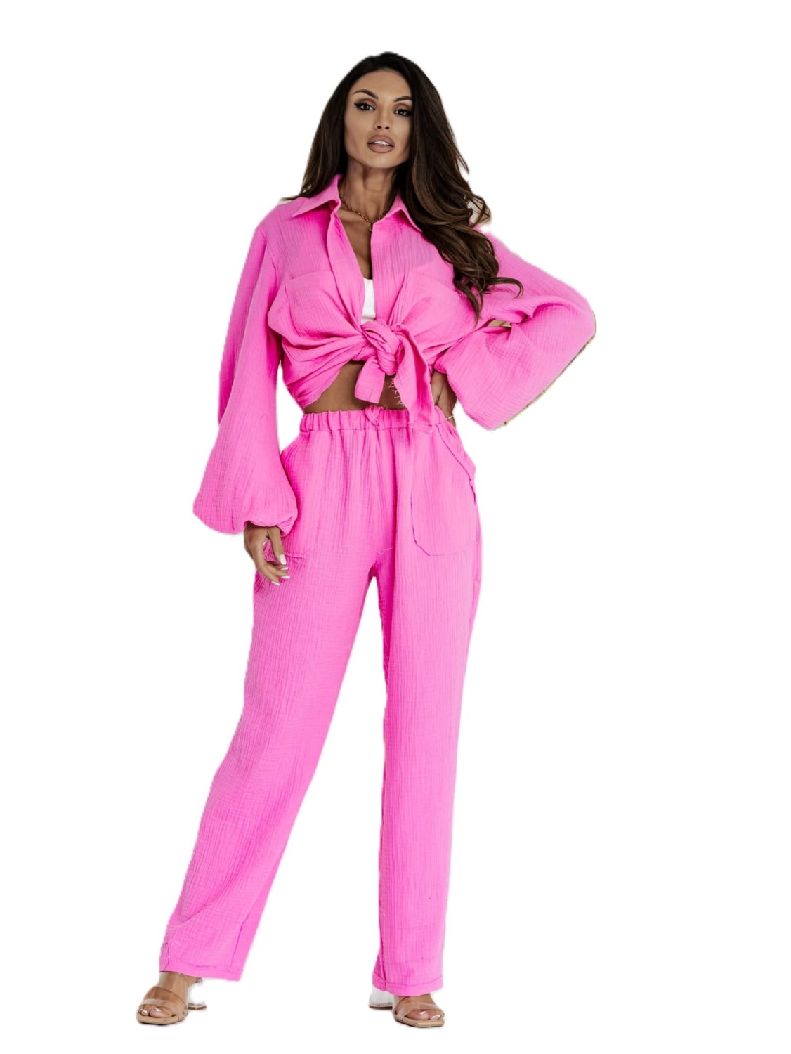 Me Gusta koszula damska z muślinu różowa