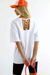 Biały t-shirt damski oversize łańcuch Me Gusta   