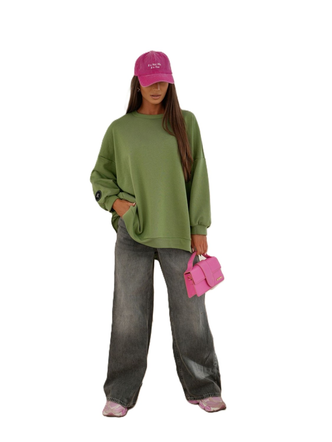 bluza damska oversize mucha zielona Me Gusta