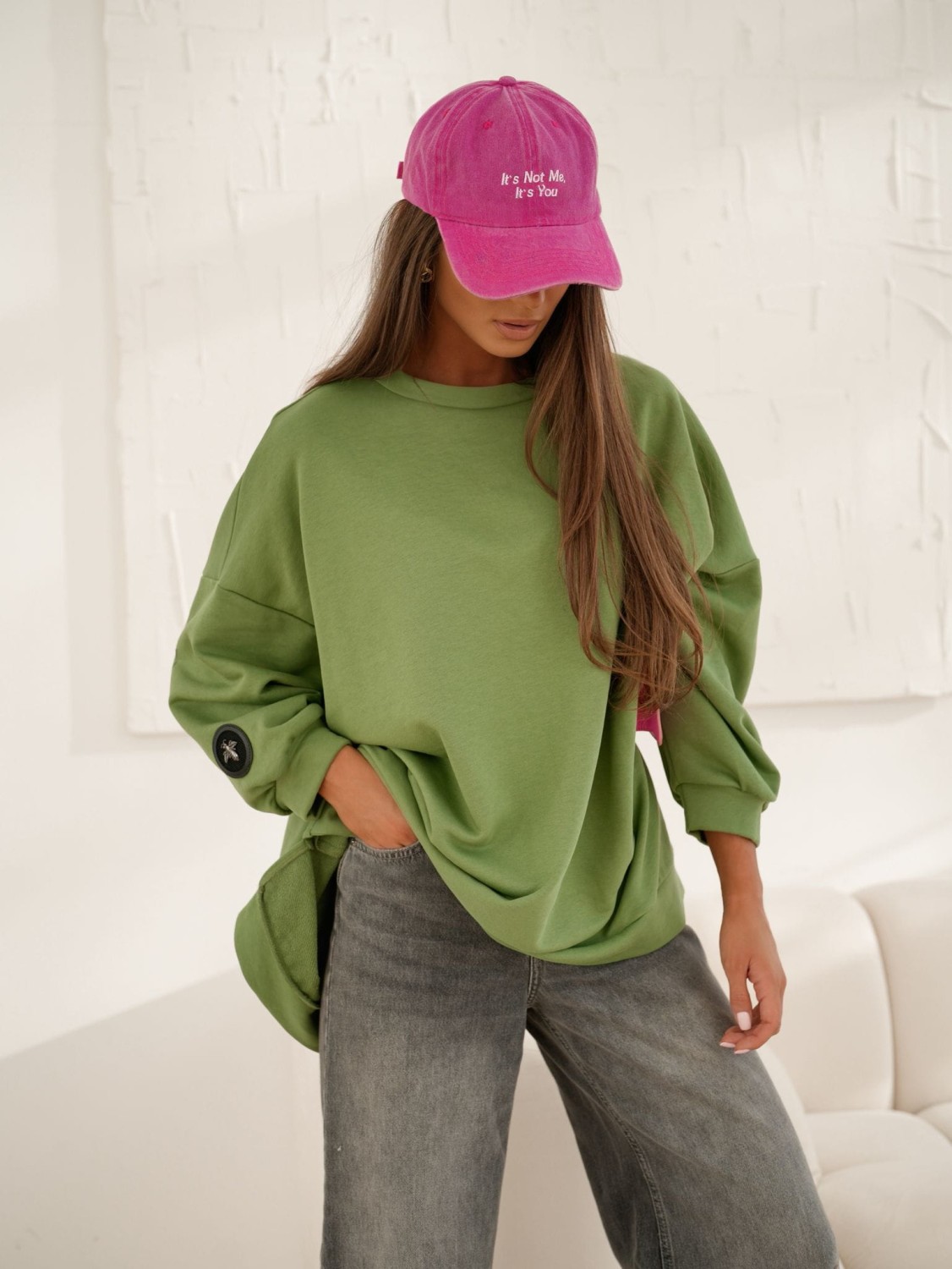bluza damska oversize mucha zielona Me Gusta