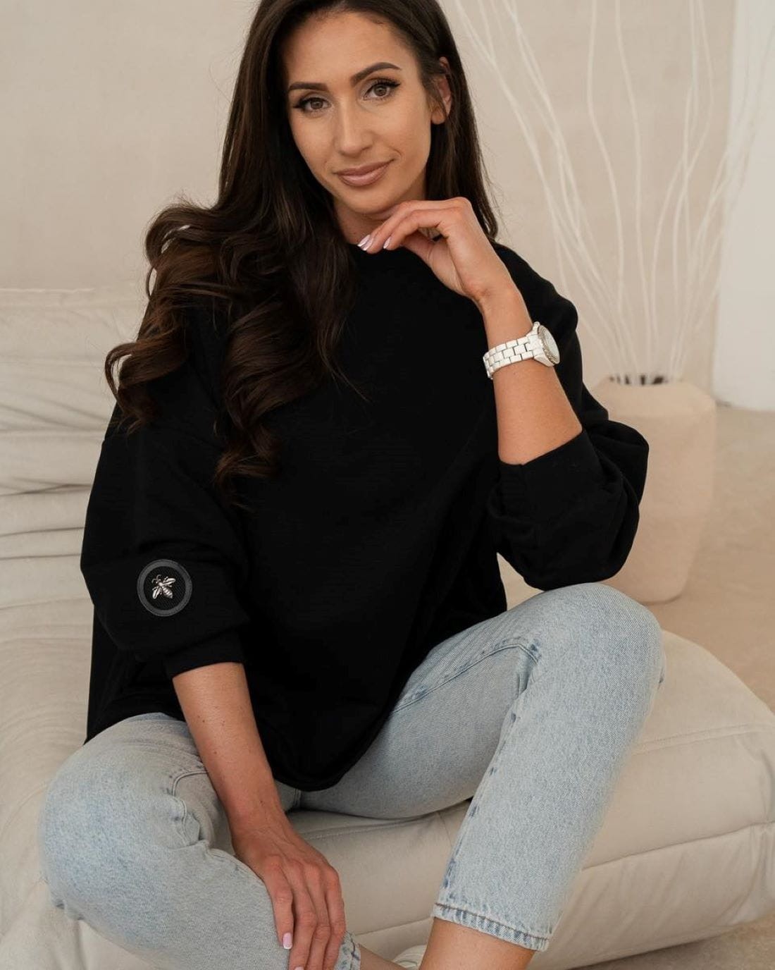 czarna bluza damska oversize mucha Me Gusta