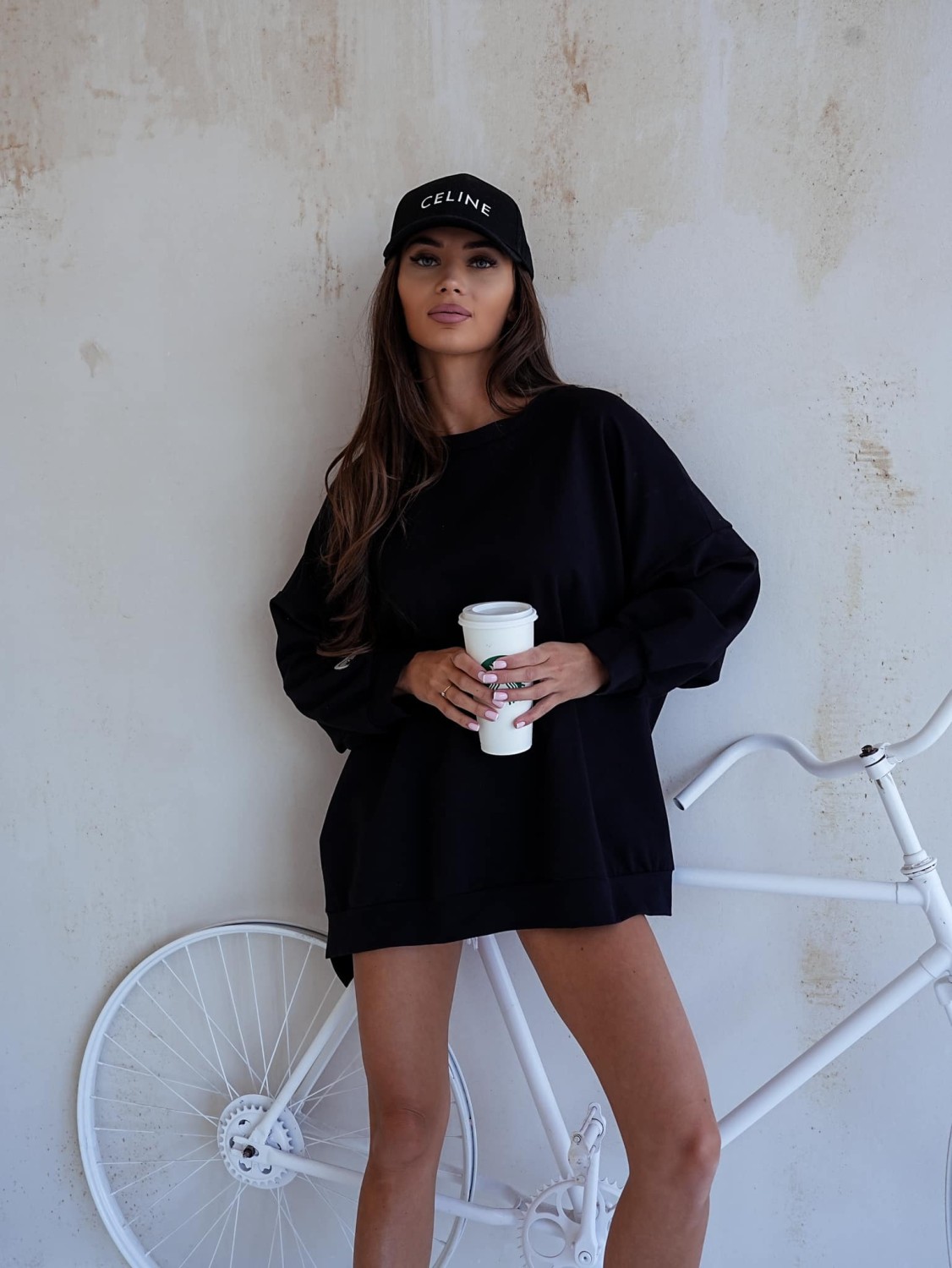 czarna bluza damska oversize mucha Me Gusta