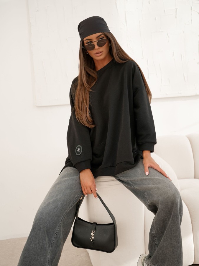 czarna bluza damska oversize mucha Me Gusta