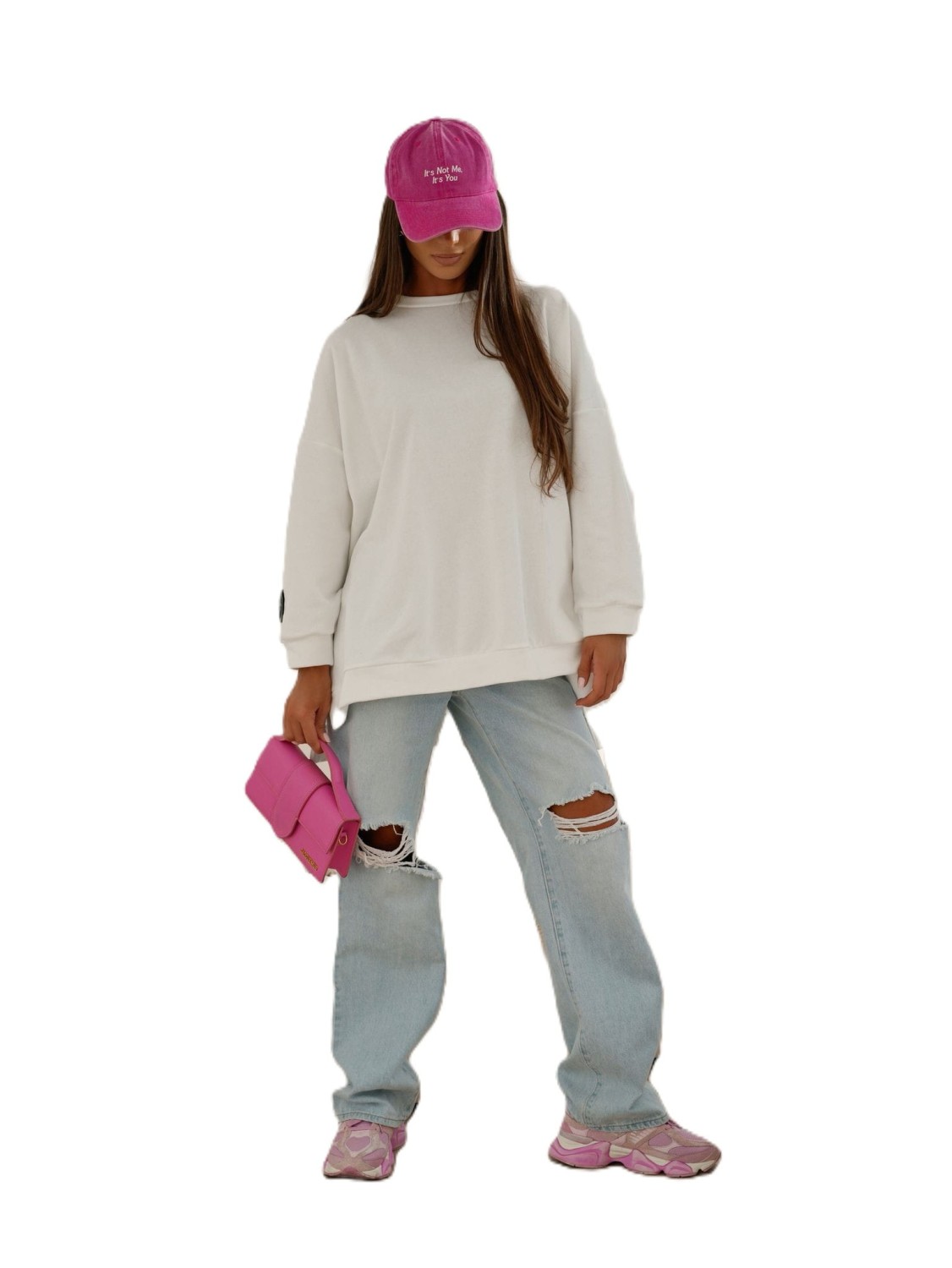 biała bluza damska oversize much Me Gusta