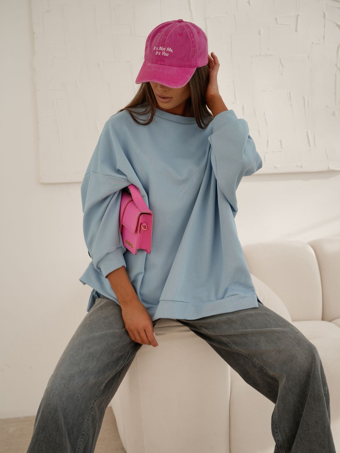 bluza damska oversize mucha niebieska Me Gusta