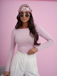 Dopasowana bluzka damska różowa pudrowa Me Gusta    