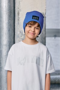 Niebieska czapka podwójny prążek Mash MNIE  