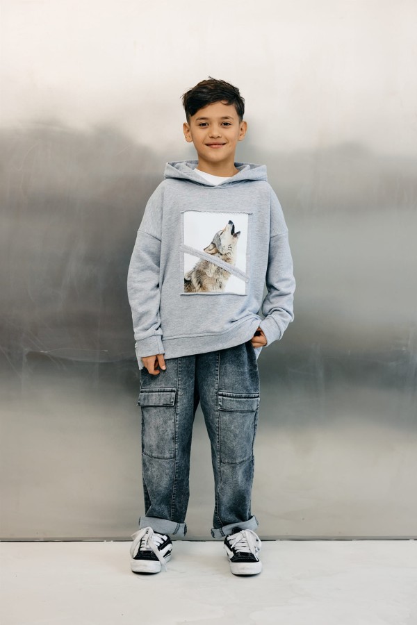 Spodnie Jeansowe Dzianina Jeans Grafitowe MASHMNIE