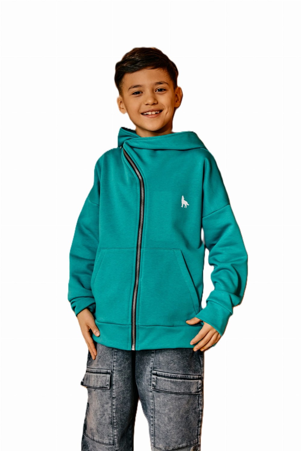 MASHMNIE Bluza dziecięca morska rozpinana kaptur bawełna 95% unisex dziewczynka chłopiec