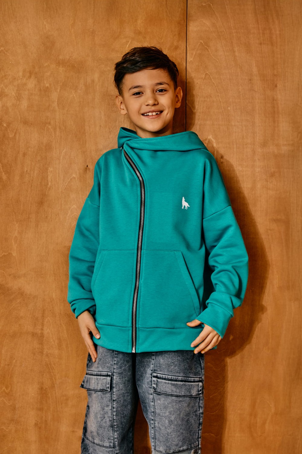 MASHMNIE Bluza dziecięca morska rozpinana kaptur bawełna 95% unisex dziewczynka chłopiec