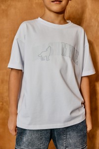 T-shirt dziecięcy MASH MNIE biały / bawełna premium / modny nadruk / unisex