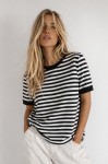 T-shirt damski w paski czarny biały Bopoco   