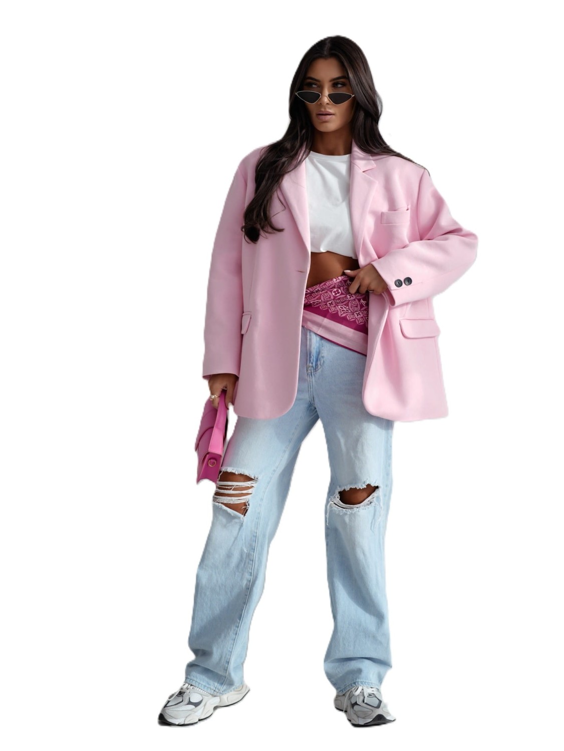 MARYNARKA DAMSKA DRESOWA OVERSIZE RÓŻOWA JASNA ME GUSTA