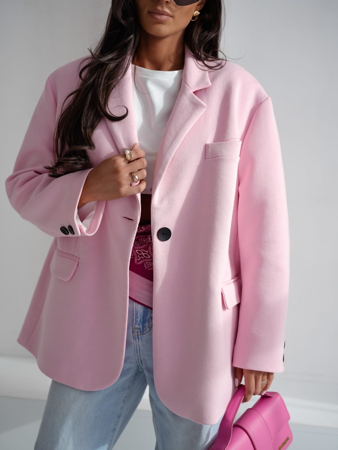 MARYNARKA DAMSKA DRESOWA OVERSIZE RÓŻOWA JASNA ME GUSTA