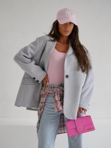 Marynarka damska dresowa oversize szara Me Gusta   