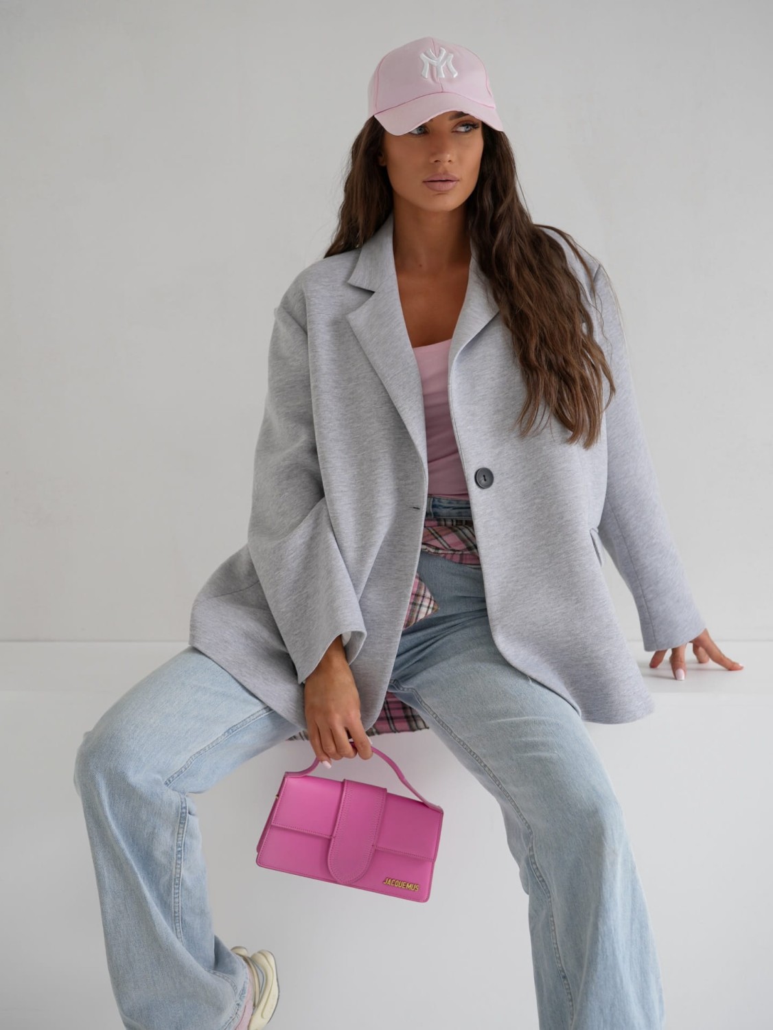 MARYNARKA DAMSKA DRESOWA OVERSIZE SZARA ME GUSTA