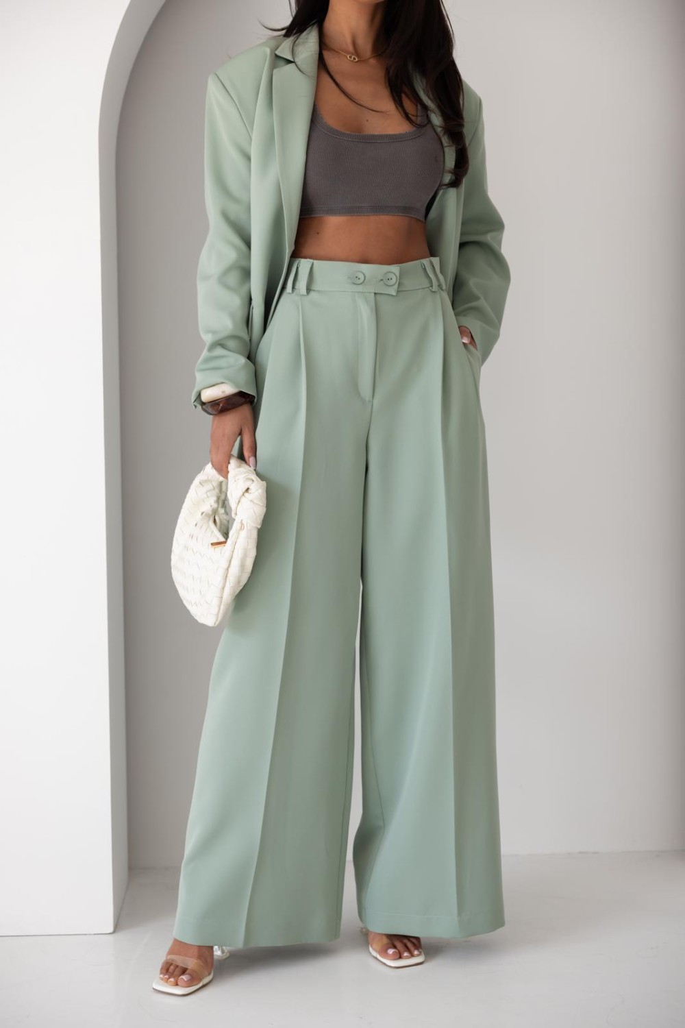 spodnie damskie z szeroką nogawką wide leg Me Gusta