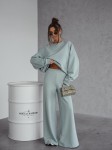 Dres damski komplet szerokie spodnie i bluza mięta Me Gusta    