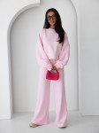 Dres damski komplet szerokie spodnie i bluza różowy jasny Me Gusta  
