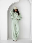 Dres damski komplet szerokie spodnie i bluza pistacja Me Gusta  