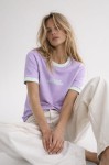 T-shirt damski create yourself z lamówką liliowy miętowy Bopoco      